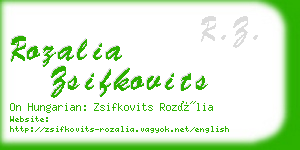 rozalia zsifkovits business card